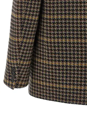 Double-breasted houndstooth blazer 100% wool SAINT LAURENT Multicolor