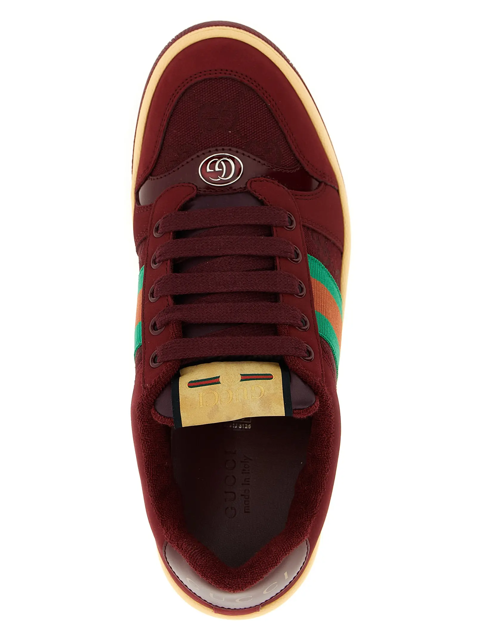 Кросівки Gucci Screener Бордові 4 'Screener' sneakers 71% cotton