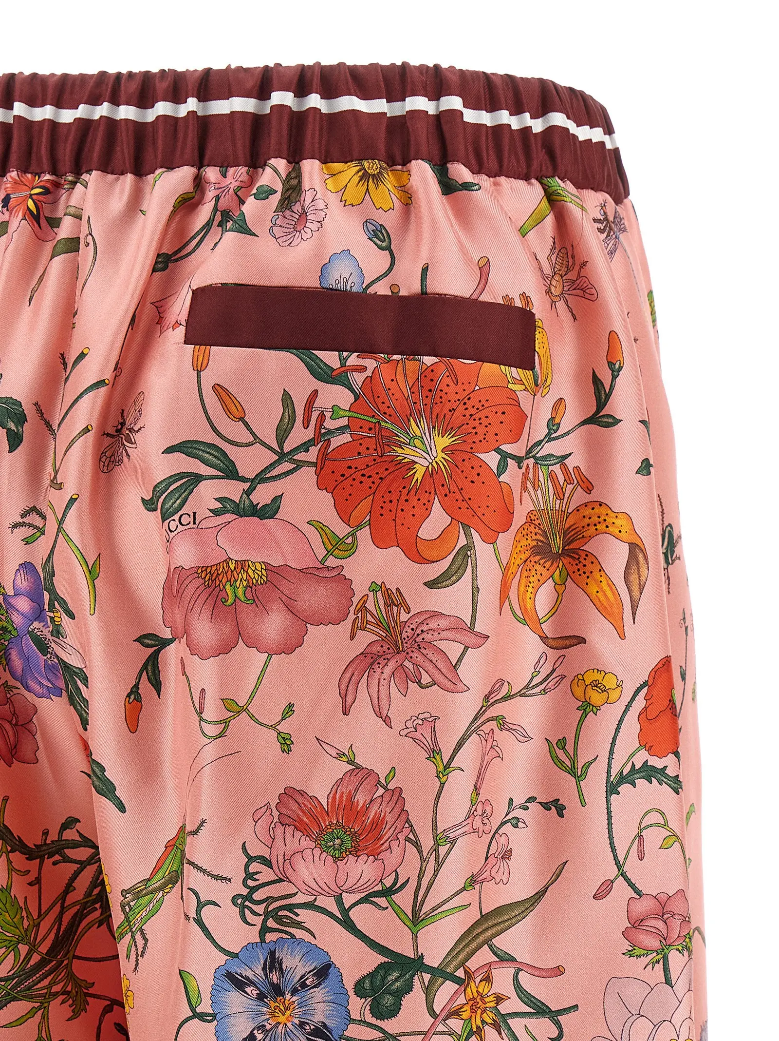 Штани Gucci Flora print Рожеві 4 'Flora' print pants 100% silk GUCCI Pink