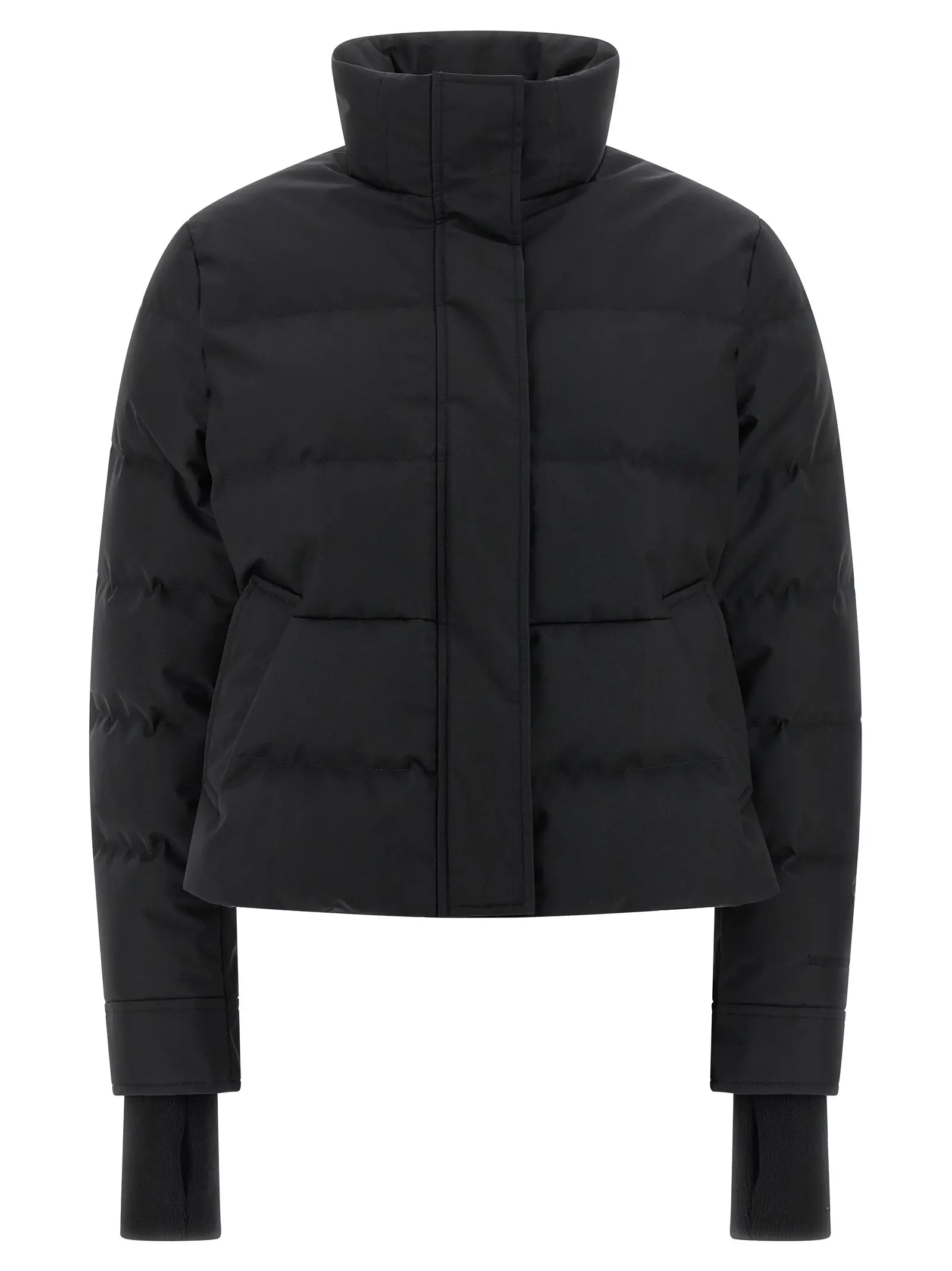 Пуховик укорочений Cropped Mcqueen Чорний 1 Cropped down jacket MCQUEEN Black