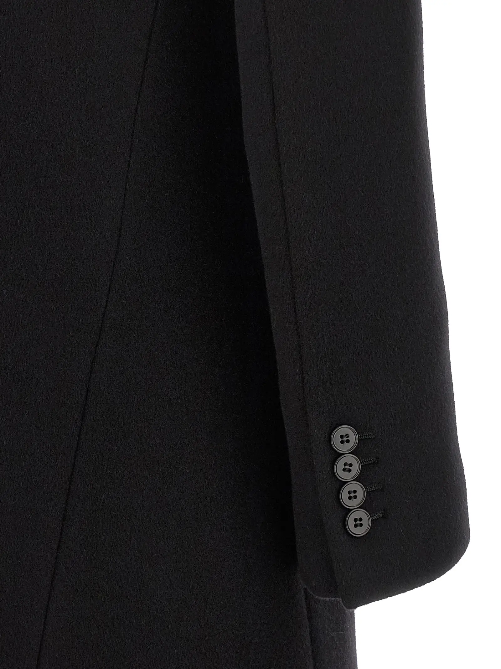 Пальто з вовни та кашеміру Wool and cashmere Mcqueen Чорне 4 Wool and cashmere coat 50% cachemire 50% wool MCQUEEN Black