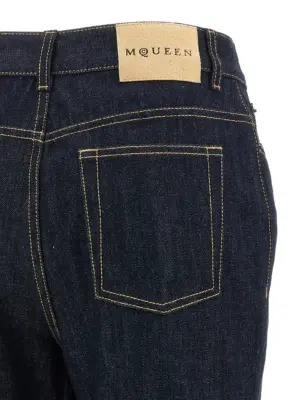 Straight leg jeans 100% cotton MCQUEEN Blue