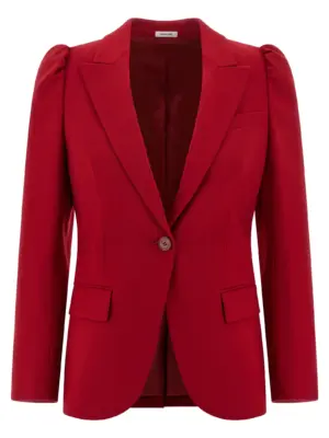 Single-breasted blazer MCQUEEN Red