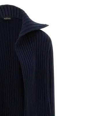 Ribbed cardigan Woman BALENCIAGA Blue