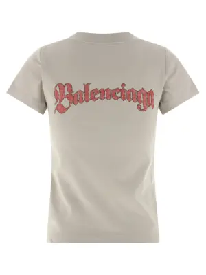 Logo print T-shirt 850263TTVH69012 BALENCIAGA Gray