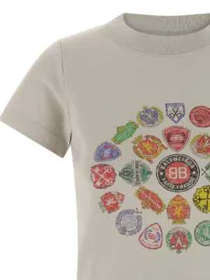 Logo print T-shirt Woman BALENCIAGA Gray