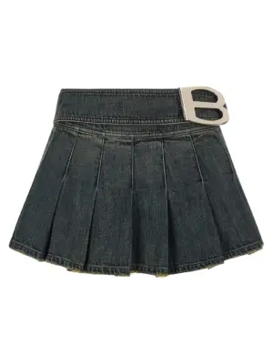 'Buckle Pleated' skirt BALENCIAGA Blue