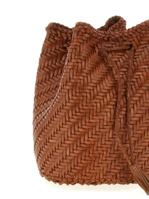 'Pompom Double Jump' bucket bag Woman DRAGON DIFFUSION Brown