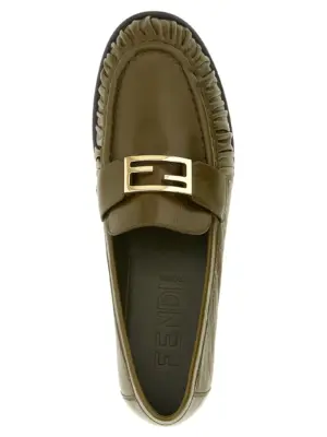 'Baguette' loafers 100% lamb leather (Ovis aries) FENDI Green