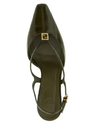 'Fendi FFold' slingback 100% lamb leather (Ovis aries) FENDI Green