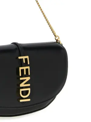 'Fendigraphy' Wallet on Chain Woman FENDI Black