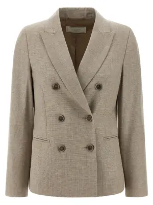 Double-breasted blazer PESERICO Beige