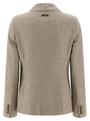 Double-breasted blazer A0190106413947 PESERICO Beige