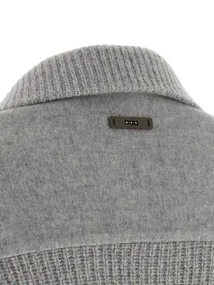 Double cloth jacket 90% virgin wool 10% cashmere PESERICO Gray