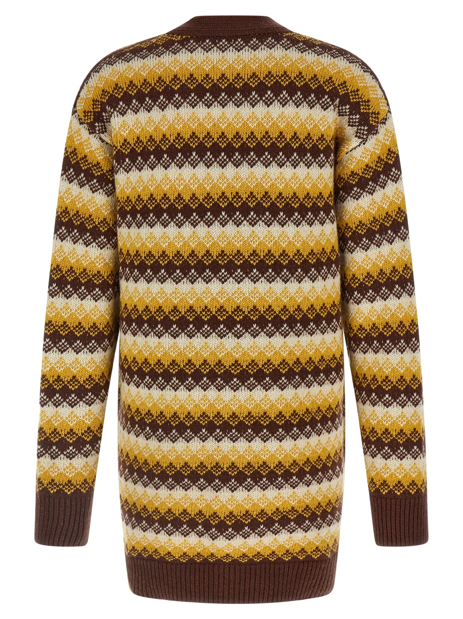 Кардиган Jacquard Auralee Багатокольоровий 2 Jacquard cardigan A25AC03ECBURGUNDYYELLOW AURALEE Multicolor