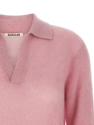 Tam yarn polo shirt Woman AURALEE Pink