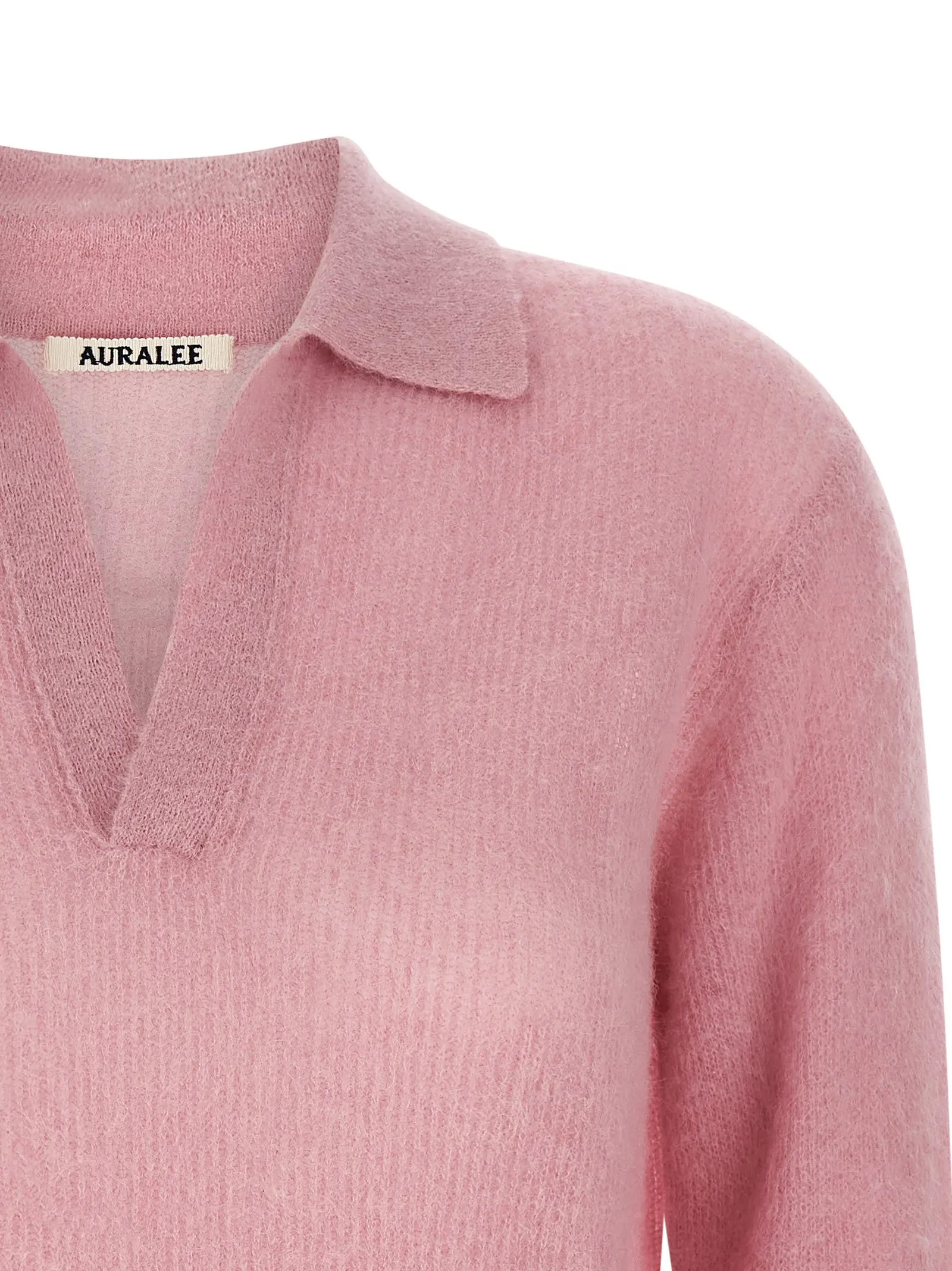 Поло Tam yarn Auralee Рожеве 3 Tam yarn polo shirt Woman AURALEE Pink