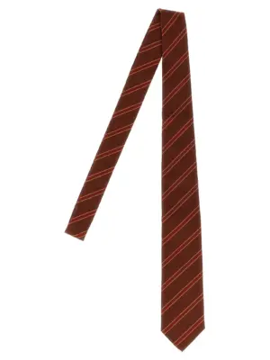 Striped tie AURALEE Bordeaux
