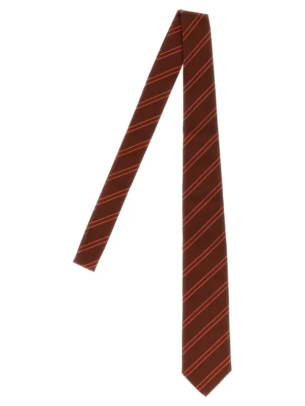 Striped tie AURALEE Bordeaux