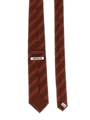 Striped tie A25AT01SSBURGUNDYSTRIPE AURALEE Bordeaux