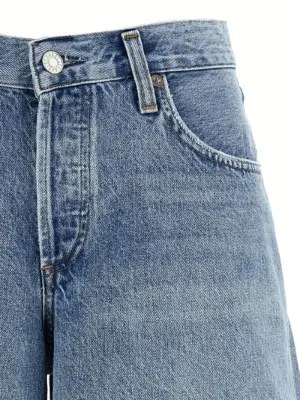 'Baggy V-Short' bermuda shorts Woman AGOLDE Light Blue