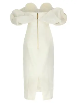 Off-the-shoulder dress AB71456E2360 ELISABETTA FRANCHI White