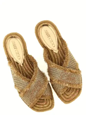 'Aciel' sandals ACIELSANDALFLATGUBGOLDDARKCAPPUCCINO JIMMY CHOO Gold