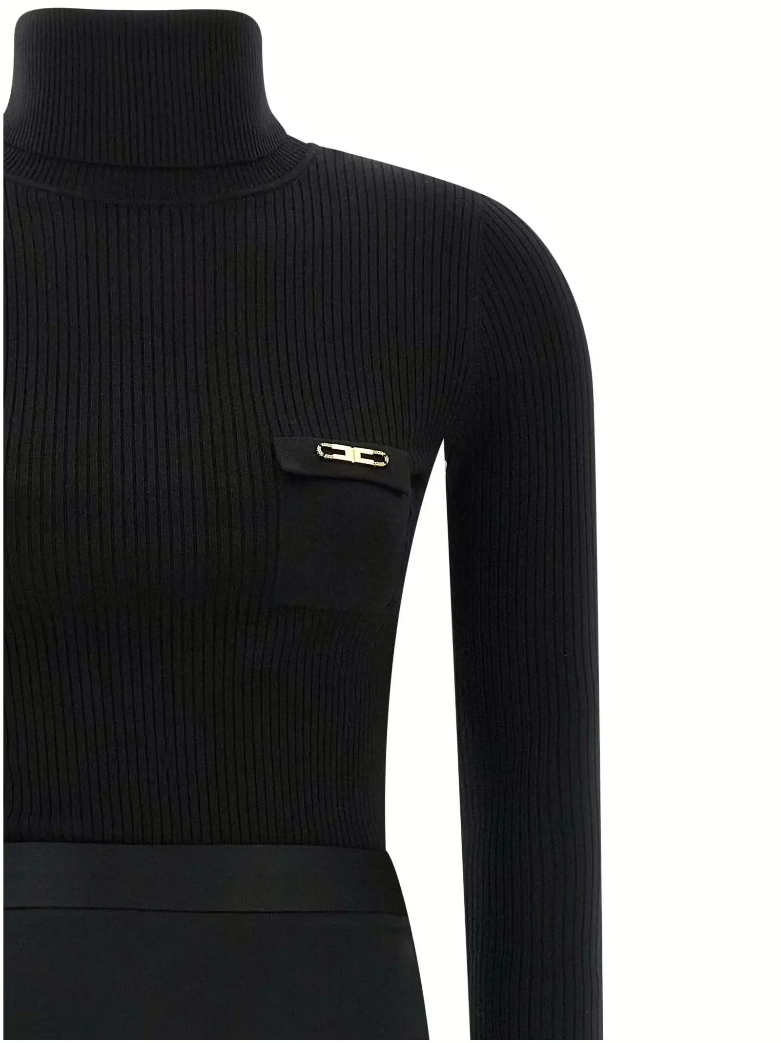 Сукня гольф Elisabetta Franchi Чорна 3 Turtleneck dress Woman ELISABETTA FRANCHI Black