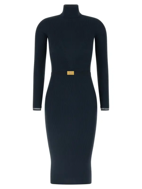 Logo belt dress ELISABETTA FRANCHI Blue
