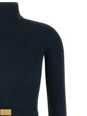 Logo belt dress Woman ELISABETTA FRANCHI Blue