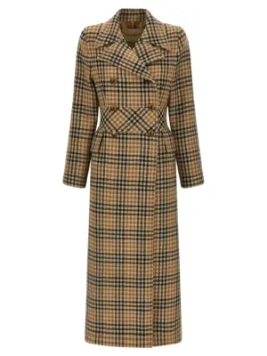 Valentino Garavani Houndstooth Wool coat VALENTINO GARAVANI Brown
