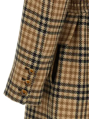 Valentino Garavani Houndstooth Wool coat 100% virgin wool VALENTINO GARAVANI Brown