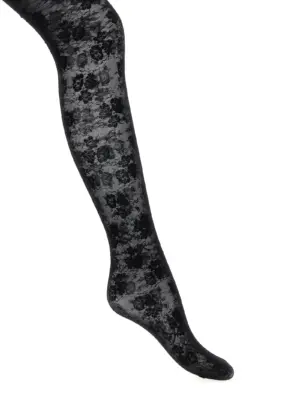Valentino Garavani 'Chez Valentino' lace tights VALENTINO GARAVANI Black