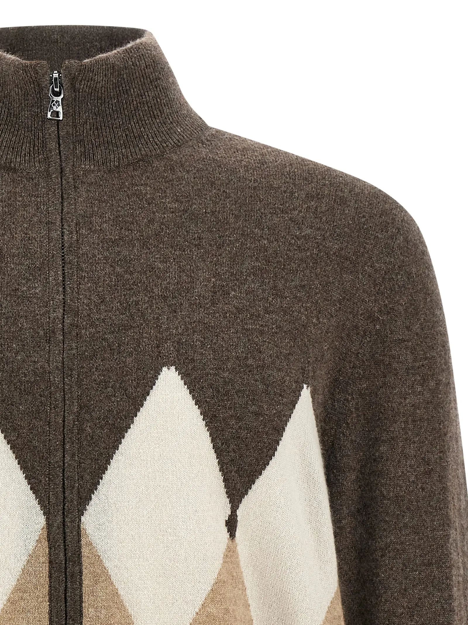 Кардиган Ballantyne Argyle Коричневий 3 Cardigan Argyle Man BALLANTYNE Brown