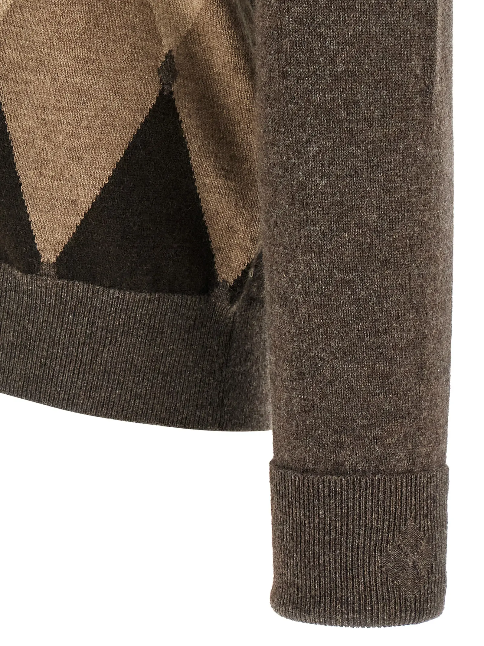 Кардиган Ballantyne Argyle Коричневий 4 Cardigan Argyle 100% cashmere BALLANTYNE Brown