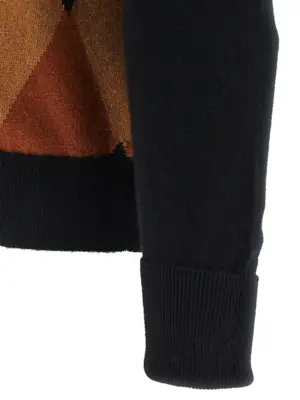 Cardigan Argyle 100% cashmere BALLANTYNE Black