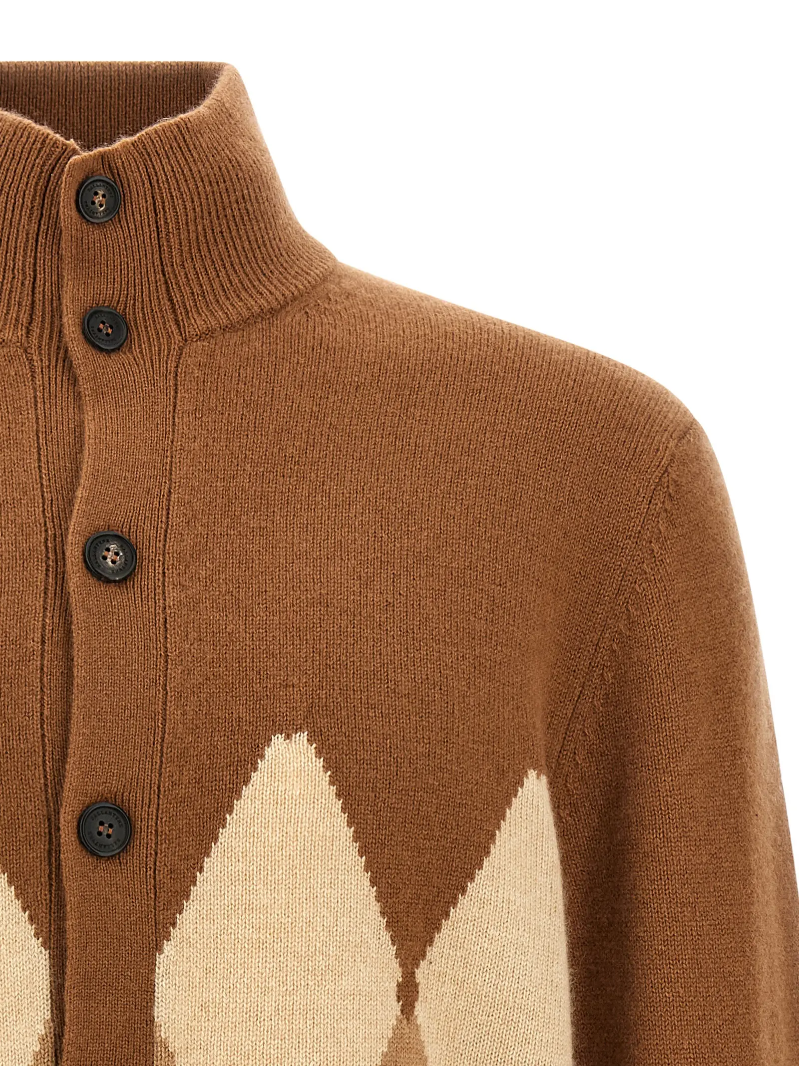Кардиган Ballantyne Argyle Коричневий 3 Cardigan Argyle Man BALLANTYNE Brown