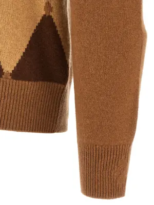 Cardigan Argyle 100% cashmere BALLANTYNE Brown
