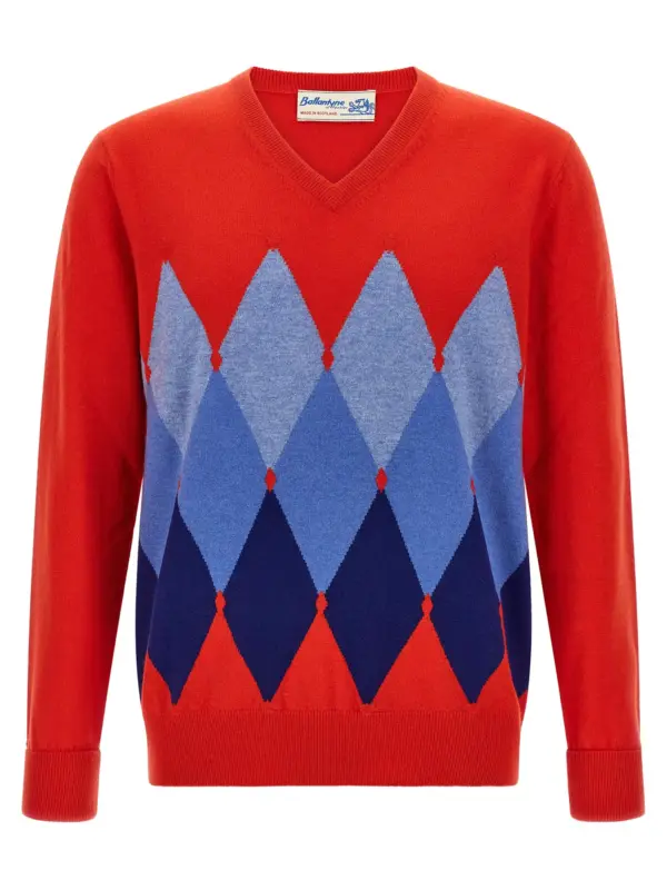 Argyle pattern sweater BALLANTYNE Red