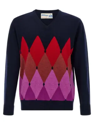 Argyle pattern sweater BALLANTYNE Blue
