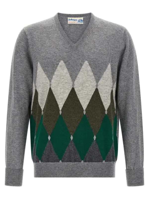 Argyle pattern sweater BALLANTYNE Gray