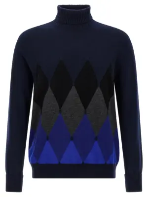 Argyle turtleneck BALLANTYNE Blue