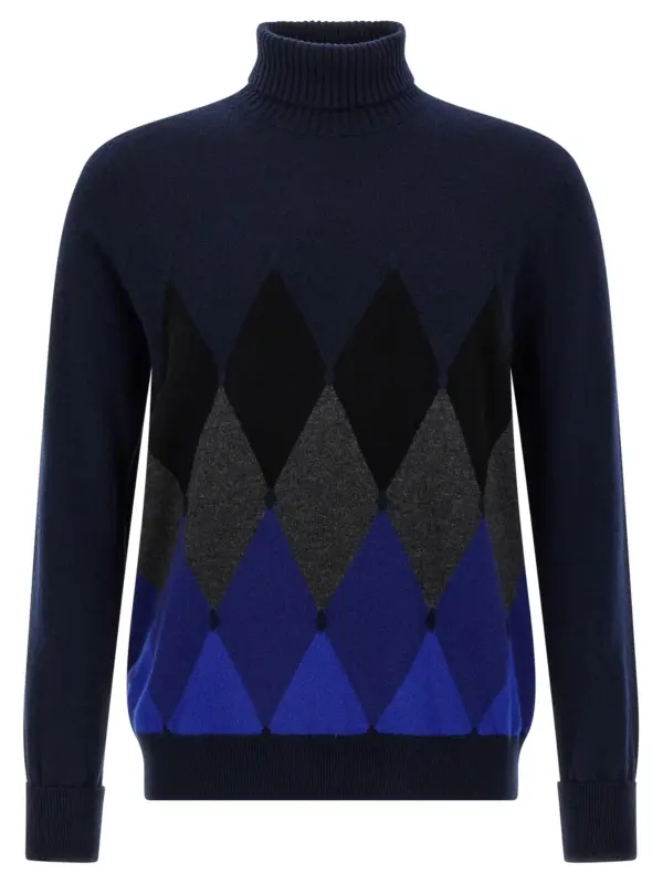 Argyle turtleneck BALLANTYNE Blue