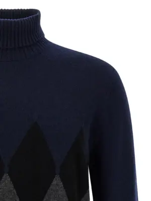 Argyle turtleneck Man BALLANTYNE Blue