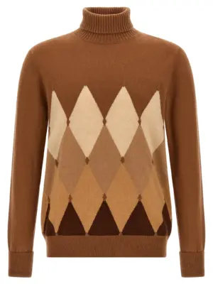 Argyle turtleneck BALLANTYNE Brown