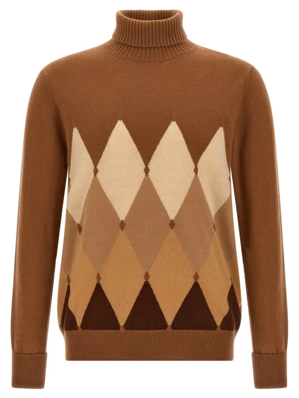 Argyle turtleneck BALLANTYNE Brown