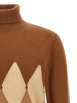 Argyle turtleneck Man BALLANTYNE Brown