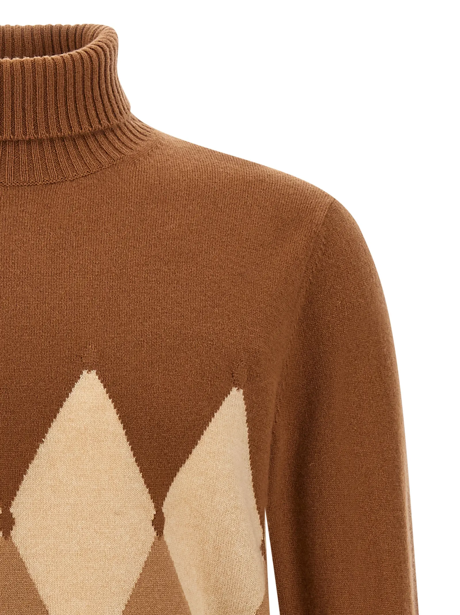 Водолазка Ballantyne Argyle Коричнева 3 Argyle turtleneck Man BALLANTYNE Brown