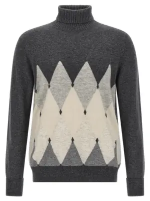 Argyle turtleneck BALLANTYNE Gray