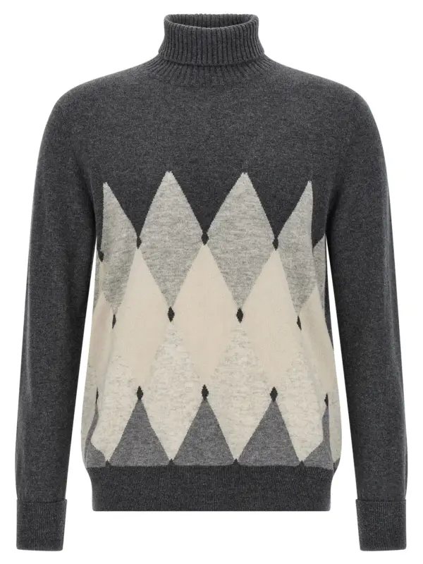 Argyle turtleneck BALLANTYNE Gray